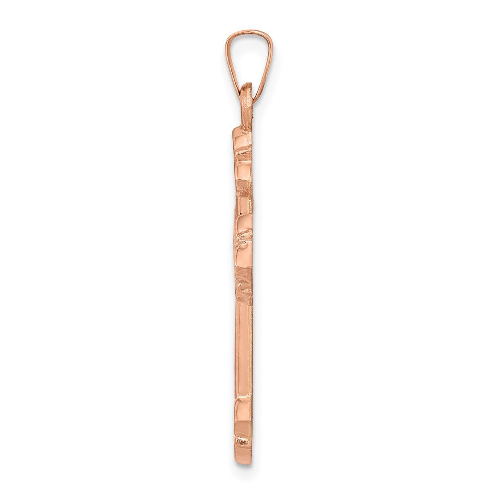 FJC Finejewelers 14 kt Rose Gold  Fleur de Lis Cross Charm 30 mm x 20 mm