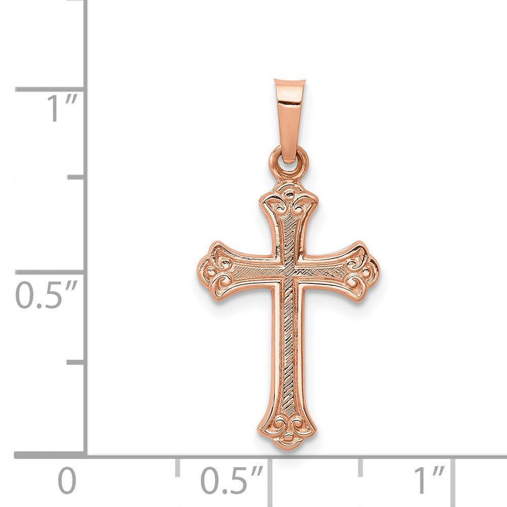 FJC Finejewelers 14 kt Rose Gold  Cross Charm 22 mm x 14 mm