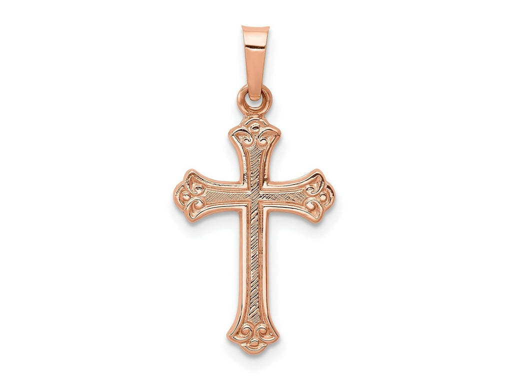 FJC Finejewelers 14 kt Rose Gold  Cross Charm 22 mm x 14 mm
