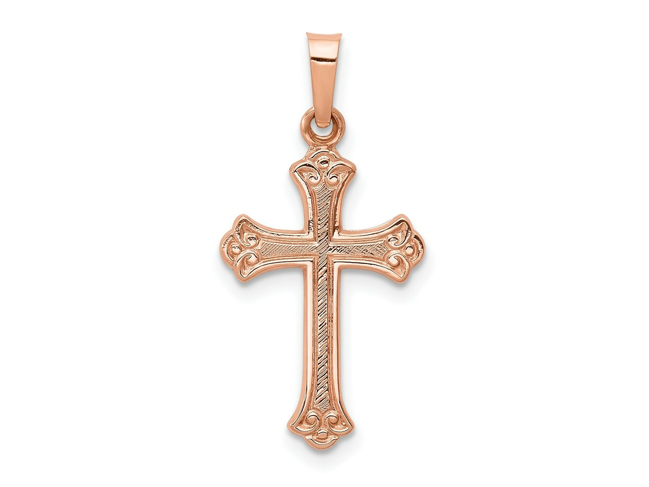 FJC Finejewelers 14 kt Rose Gold  Cross Charm 22 mm x 14 mm