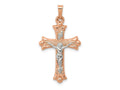 FJC Finejewelers 14 kt Two Tone Gold Hollow Crucifix Charm 28 x 18 mm