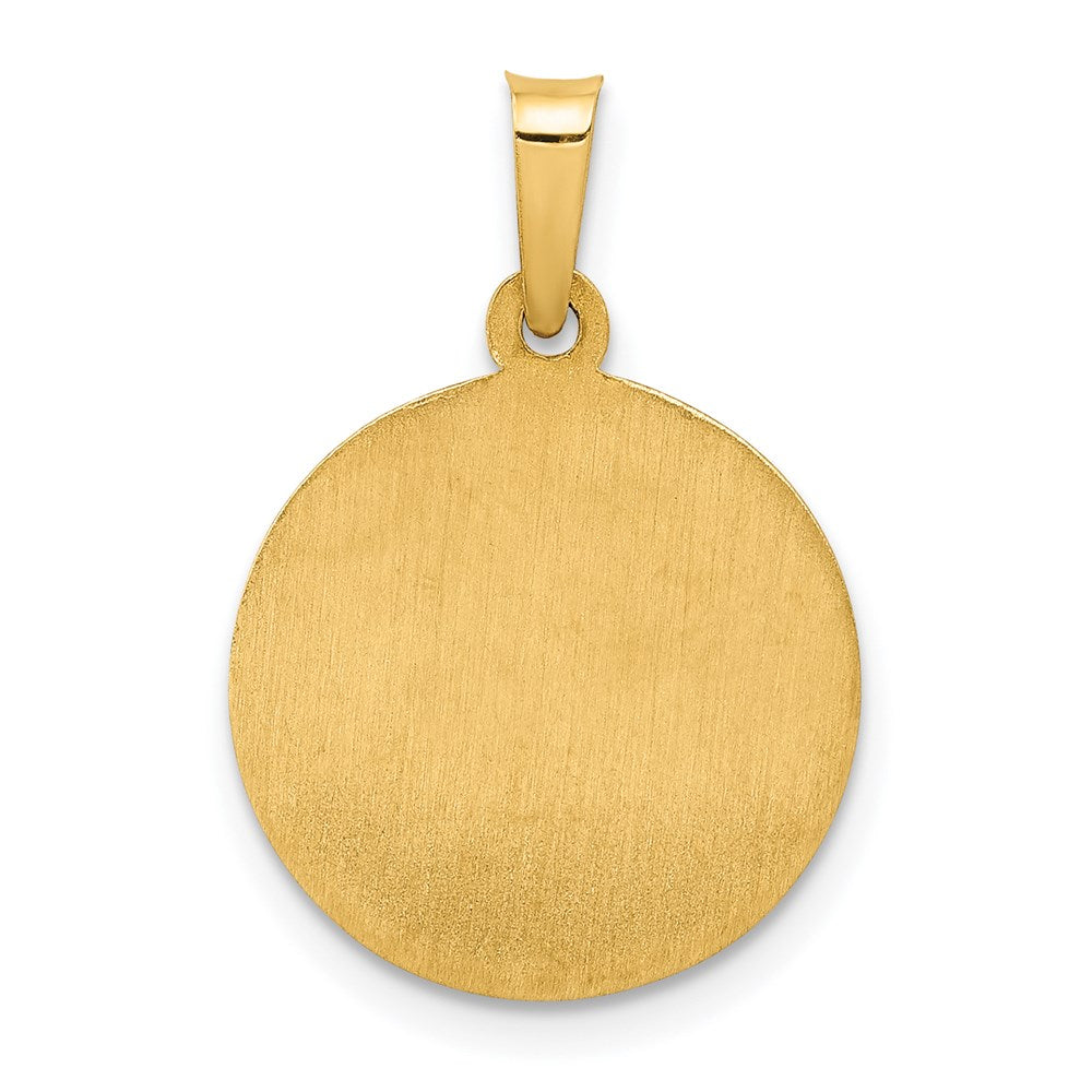 FJC Finejewelers 14 kt Yellow Gold Polished and Satin Sacred Heart of Jesus Medal Hollow Charm 18 x 15 mm