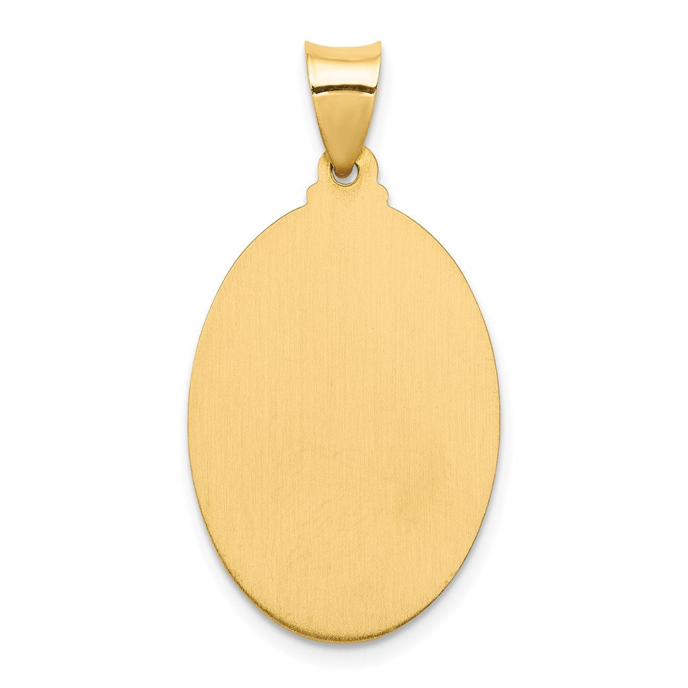 FJC Finejewelers 14 kt Yellow Gold Polished and Satin Sacred Heart of Jesus Medal Hollow Charm 27 x 17 mm