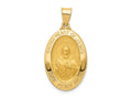 FJC Finejewelers 14 kt Yellow Gold Polished and Satin Sacred Heart of Jesus Medal Hollow Charm 27 x 17 mm