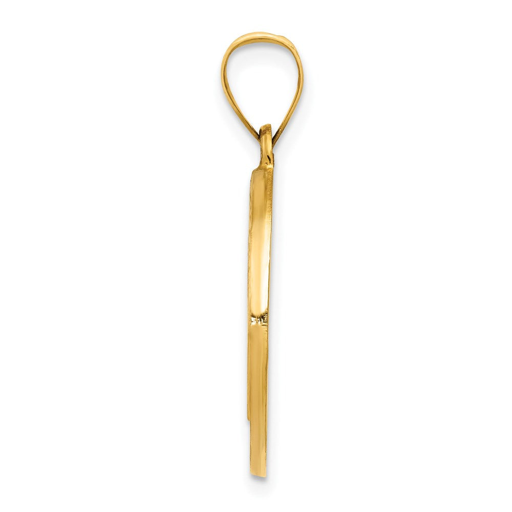 FJC Finejewelers 14 kt Yellow Gold Polished and Satin St Benedict Hollow Medal Charm 27 x 19 mm