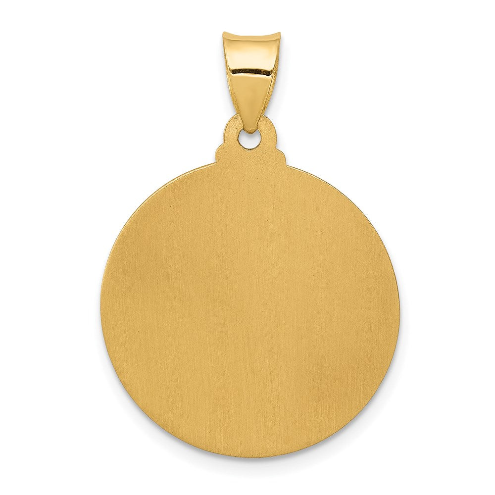 FJC Finejewelers 14 kt Yellow Gold Polished and Satin Face of Jesus Medal Hollow Charm 24 x 21 mm