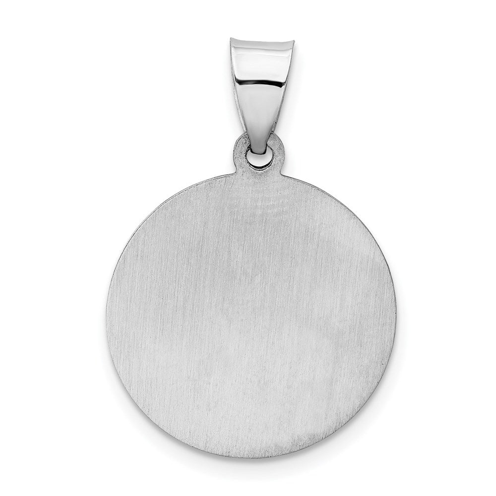 FJC Finejewelers 14 kt White Gold Lady of Guadalupe Medal Hollow Charm 27 mm x 18 mm