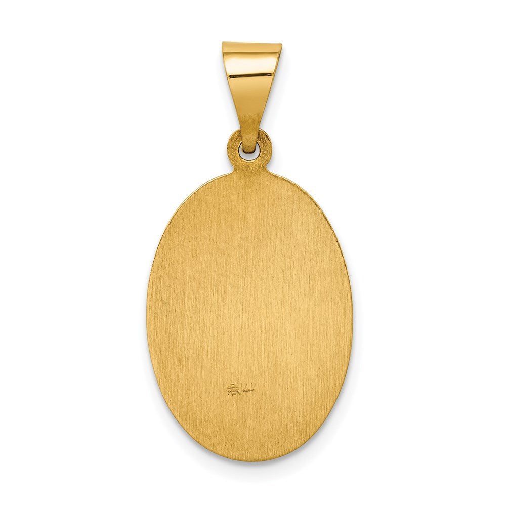 FJC Finejewelers 14 kt Yellow Gold Polished and Satin Our Lady Guadalupe Medal Hollow Charm 28 x 13 mm