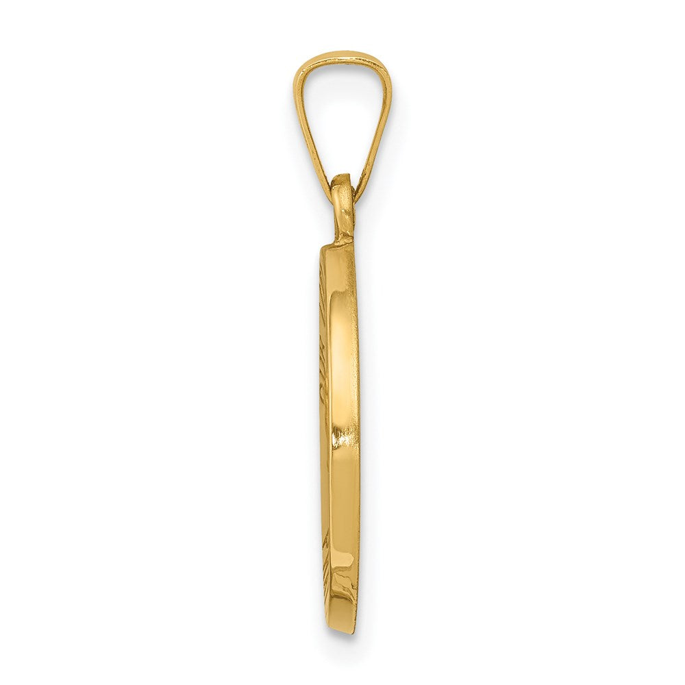 FJC Finejewelers 14 kt Yellow Gold Polished and Satin Our Lady Fatima Medal Hollow Charm 22 x 15 mm