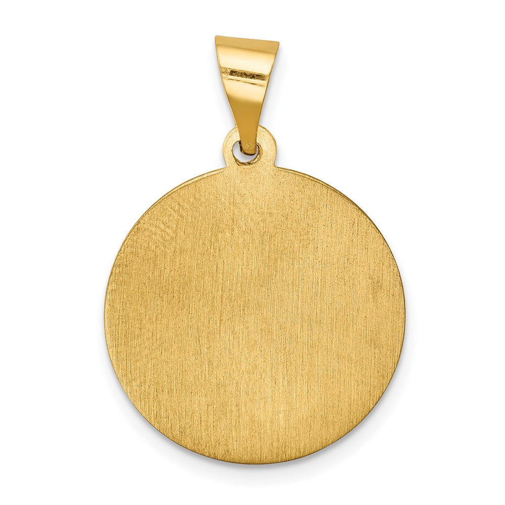 FJC Finejewelers 14 kt Yellow Gold Polished and Satin Our Lady of Lourdes Medal Hollow Charm 21 x 18 mm