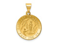 FJC Finejewelers 14 kt Yellow Gold Polished and Satin Our Lady of Lourdes Medal Hollow Charm 21 x 18 mm