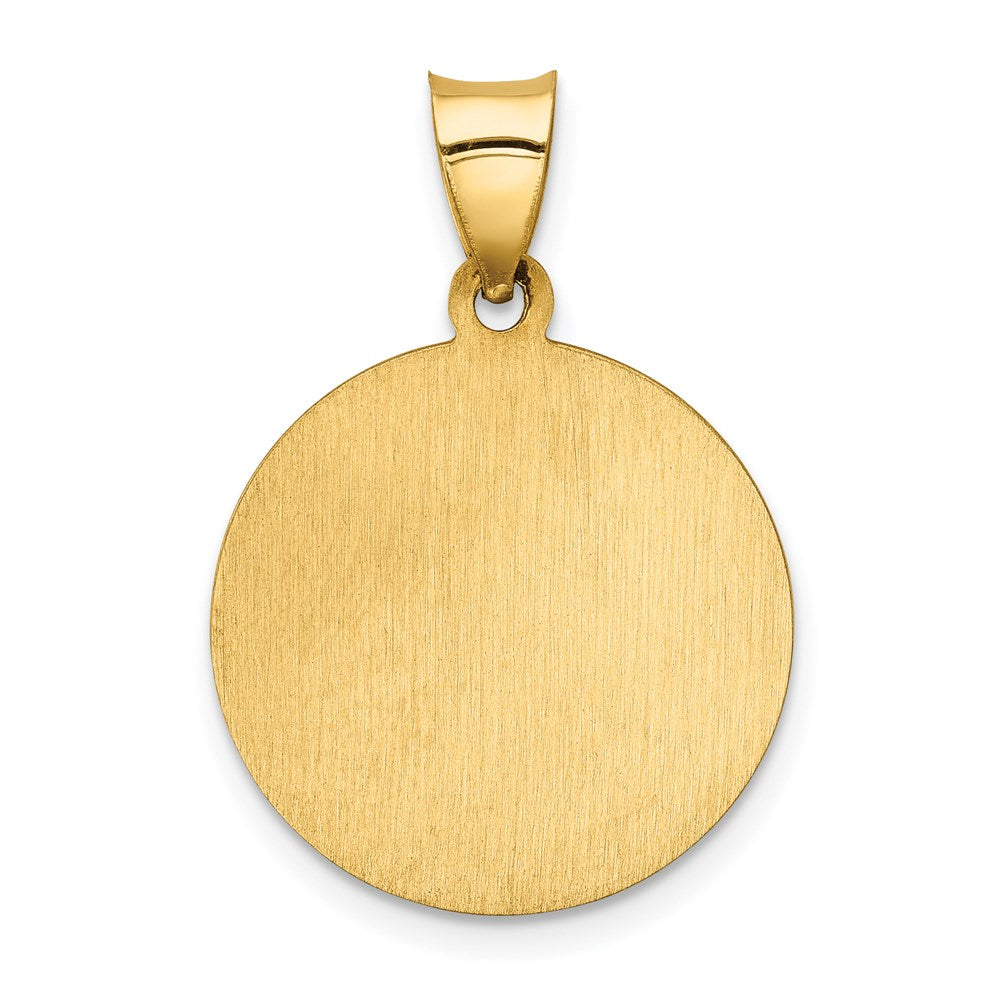 FJC Finejewelers 14 kt Yellow Gold Polished and Satin Our Lady of Sorrows Medal Hollow Charm 26 x 19 mm
