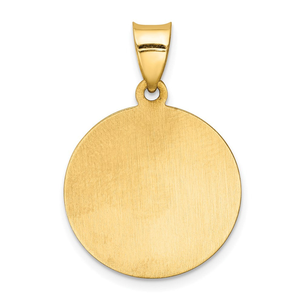 FJC Finejewelers 14 kt Yellow Gold Polished and Satin Caridad del Cobre Medal Hollow Charm 27 x 18 mm