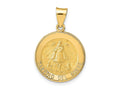 FJC Finejewelers 14 kt Yellow Gold Polished and Satin Caridad del Cobre Medal Hollow Charm 27 x 18 mm