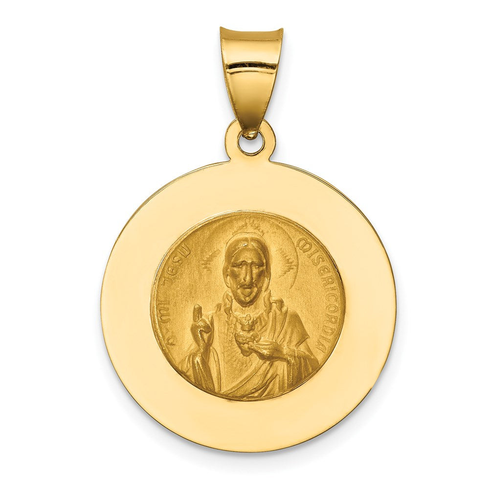 FJC Finejewelers 14 kt Yellow Gold Queen Of The Holy Scapular Reversible Medal Hollow Charm 28 x 19 mm