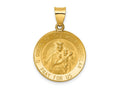 FJC Finejewelers 14 kt Yellow Gold Queen Of The Holy Scapular Reversible Medal Hollow Charm 28 x 19 mm