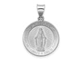 FJC Finejewelers 14 kt White Gold  Polished Satin Miraculous Medal Hollow Charm 27 mm x 18 mm