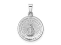 FJC Finejewelers 14 kt White Gold Polished Satin Miraculous Medal Hollow Charm 22 mm x 15 mm