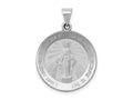 FJC Finejewelers 14 kt White Gold Polished Satin Miraculous Medal Hollow Charm 30 mm x 22 mm