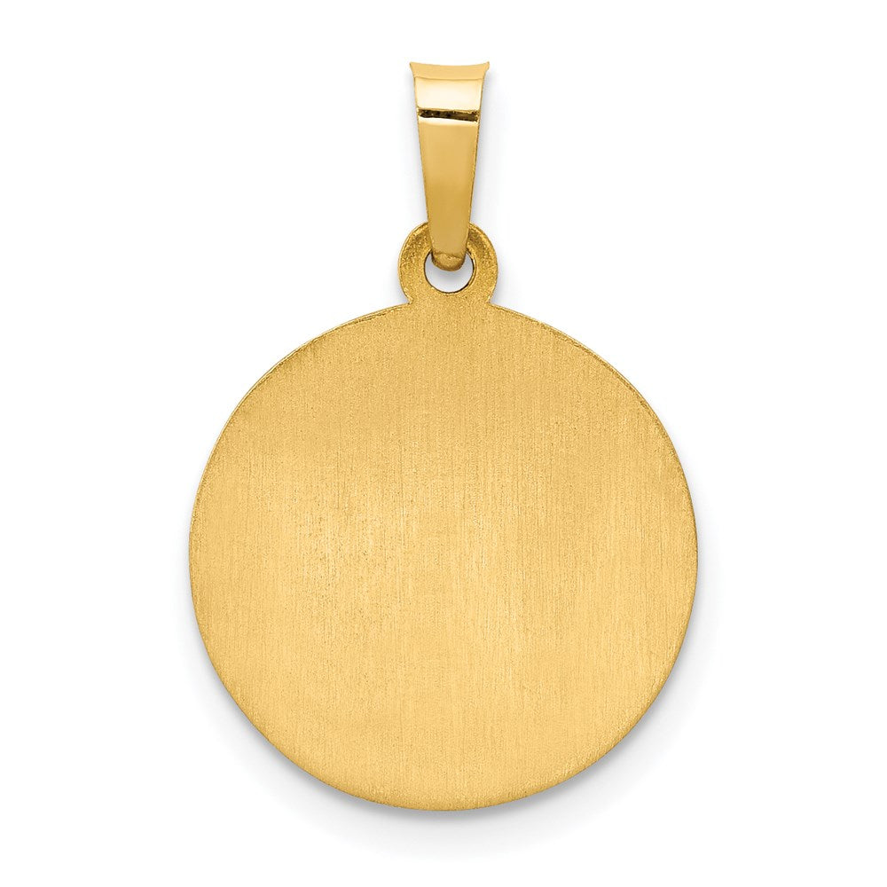 FJC Finejewelers 14 kt Yellow Gold Polished and Satin Our Guardian Angel Medal Hollow Charm 21 x 14 mm