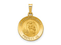 FJC Finejewelers 14 kt Yellow Gold Polished and Satin Our Guardian Angel Medal Hollow Charm 21 x 14 mm