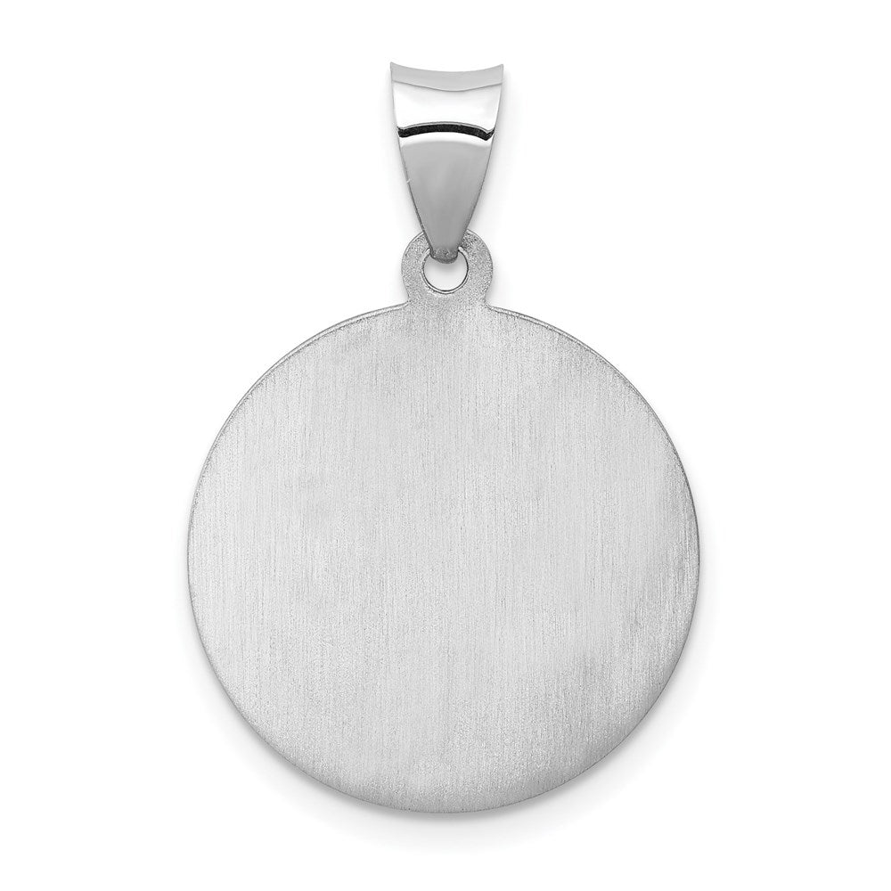 FJC Finejewelers 14 kt White Gold Our Guardian Angel Medal Hollow Charm 27 mm x 18 mm