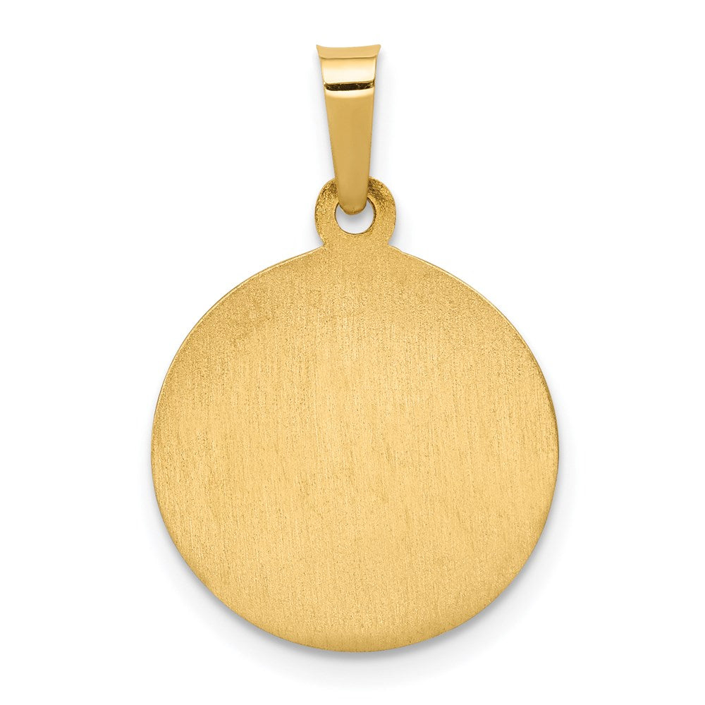 FJC Finejewelers 14 kt Yellow Gold Polished and Satin St. Anne Medal Hollow Charm 22 x 15 mm
