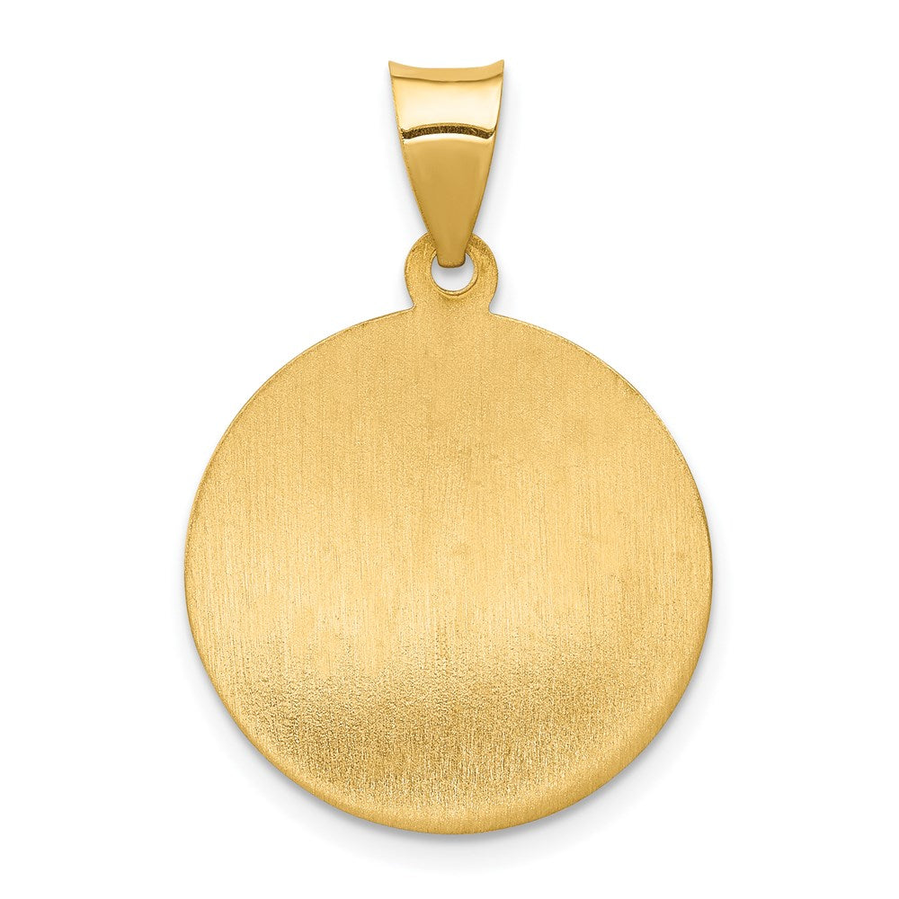FJC Finejewelers 14 kt Yellow Gold Polished and Satin St. Anne Medal Hollow Charm 28 x 19 mm