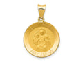 FJC Finejewelers 14 kt Yellow Gold Polished and Satin St. Anne Medal Hollow Charm 28 x 19 mm