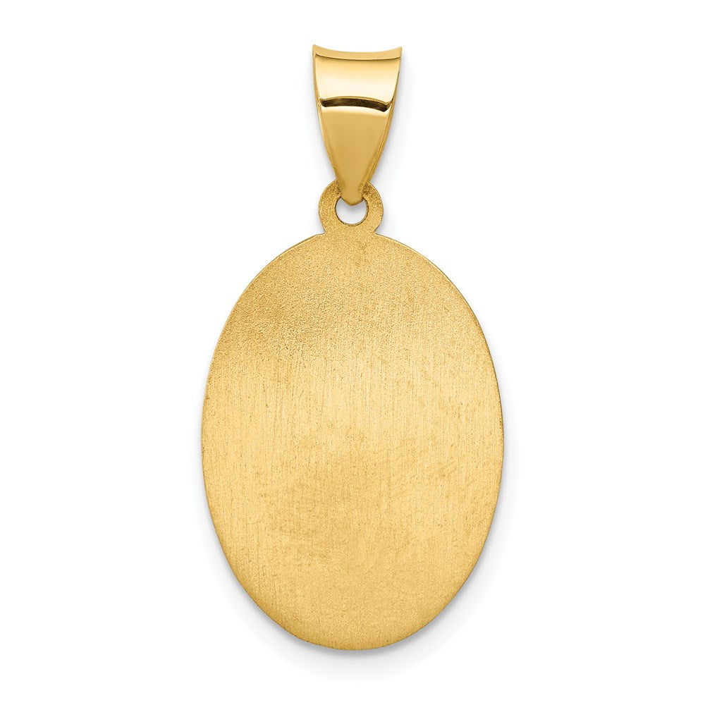 FJC Finejewelers 14 kt Yellow Gold Polished and Satin St. Anthony Medal Hollow Charm 29 x 14 mm