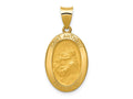 FJC Finejewelers 14 kt Yellow Gold Polished and Satin St. Anthony Medal Hollow Charm 29 x 14 mm