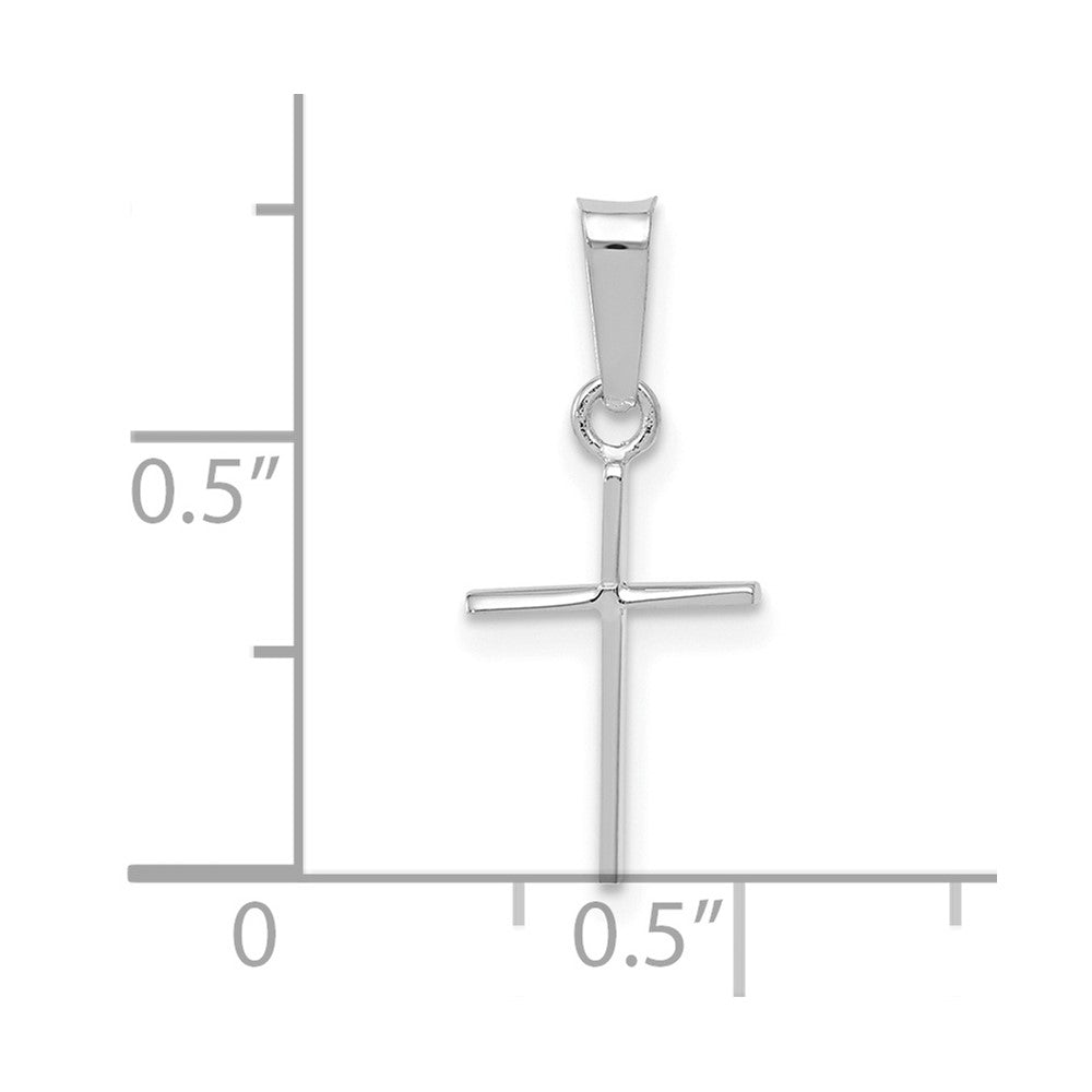 FJC Finejewelers 14 kt White Gold Themed Polished Cross Solid Charm 19 mm x 8 mm