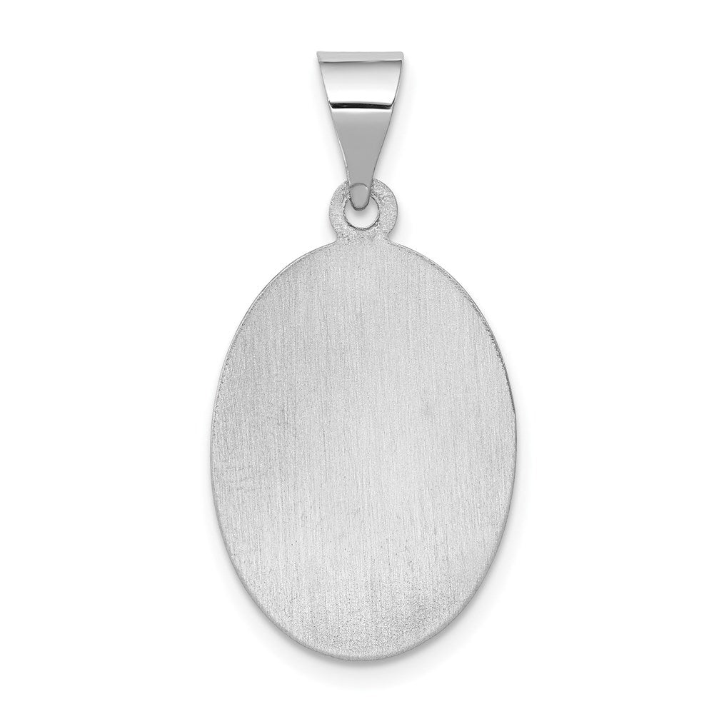 FJC Finejewelers 14 kt White Gold Polished Satin Saint Anthony Medal Hollow Charm 29 mm x 14 mm