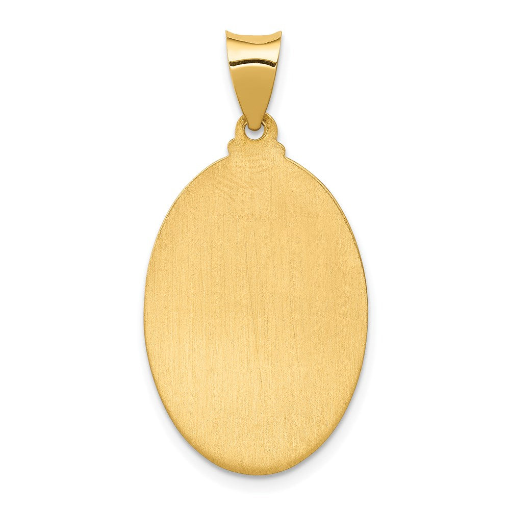 FJC Finejewelers 14 kt Yellow Gold Polished and Satin St. Anthony Medal Hollow Charm 33 x 17 mm