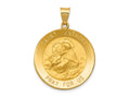 FJC Finejewelers 14 kt Yellow Gold Polished and Satin St. Anthony Medal Hollow Charm 35 x 25 mm
