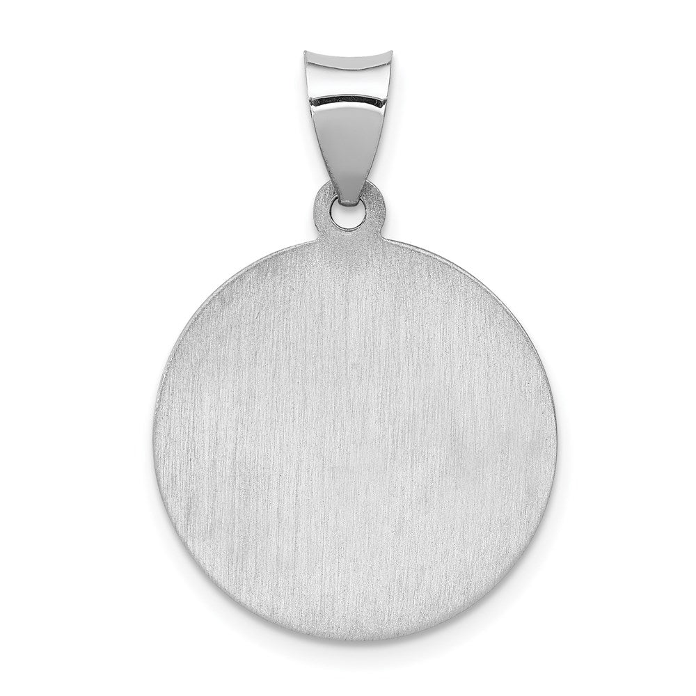FJC Finejewelers 14 kt White Gold Polished/Satin Saint Anthony Medal Hollow Charm 28 mm x 19 mm