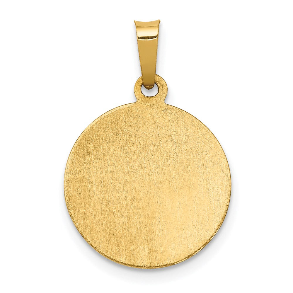 FJC Finejewelers 14 kt Yellow Gold Polished and Satin St. Barbara Medal Hollow Charm 22 x 14 mm