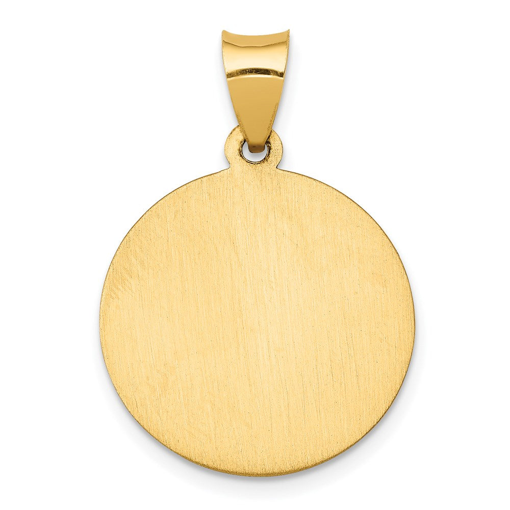FJC Finejewelers 14 kt Yellow Gold Polished and Satin St. Barbara Medal Hollow Charm 26 x 18 mm