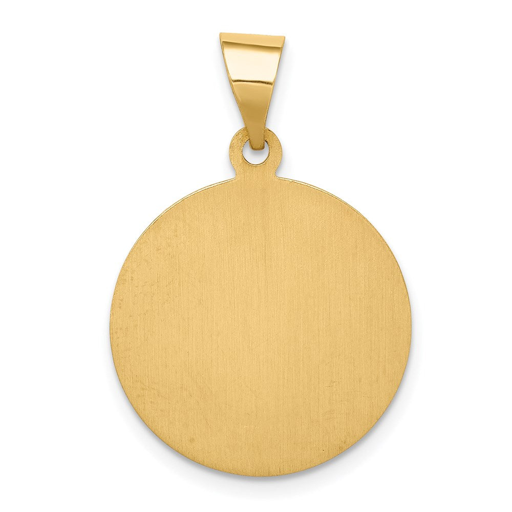 FJC Finejewelers 14 kt Yellow Gold Polished and Satin St. Charles Medal Hollow Charm 29 x 19 mm