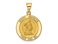 FJC Finejewelers 14 kt Yellow Gold Polished and Satin St. Charles Medal Hollow Charm 29 x 19 mm
