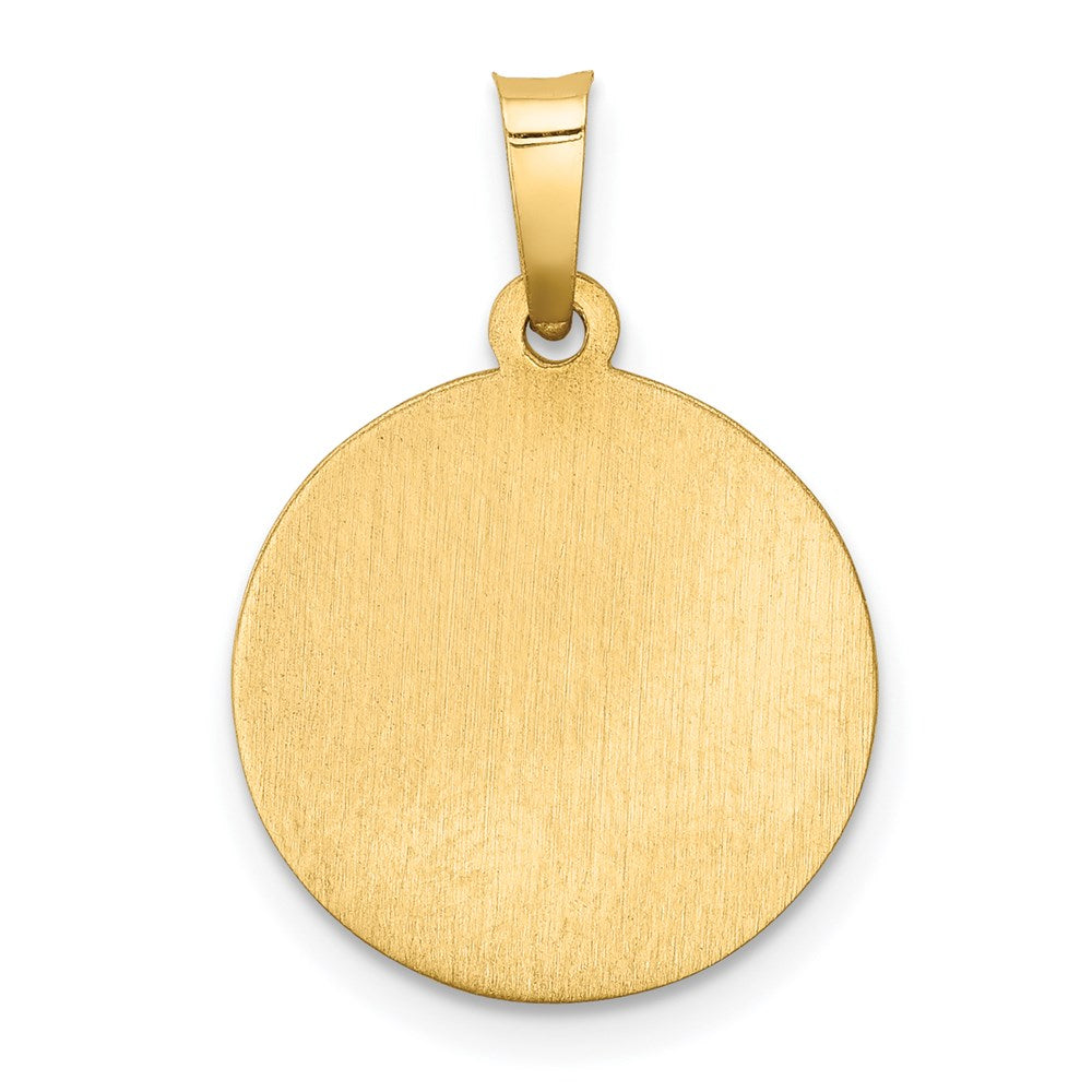 FJC Finejewelers 14 kt Yellow Gold Polished and Satin St. Christopher Medal Hollow Charm 21 x 15 mm