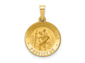FJC Finejewelers 14 kt Yellow Gold Polished and Satin St. Christopher Medal Hollow Charm 21 x 15 mm