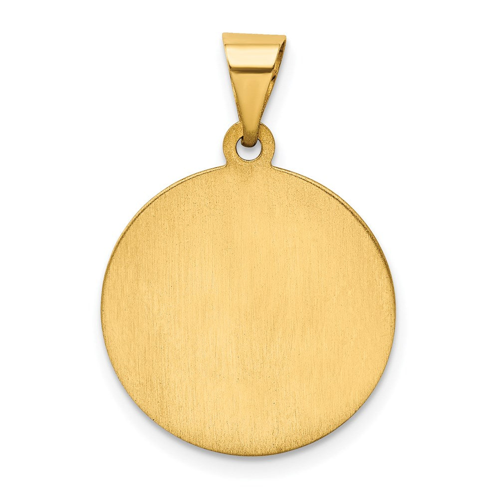 FJC Finejewelers 14 kt Yellow Gold Polished and Satin St. Christopher Medal Hollow Charm 29 x 19 mm