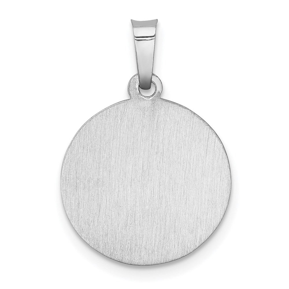 FJC Finejewelers 14 kt White Gold Polished/Satin Saint Christopher Medal Hollow Charm 21 mm x 15 mm