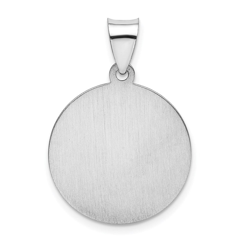 FJC Finejewelers 14 kt White Gold Polished Satin Saint Christopher Medal Hollow Charm 29 mm x 19 mm