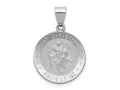 FJC Finejewelers 14 kt White Gold Polished Satin Saint Christopher Medal Hollow Charm 29 mm x 19 mm