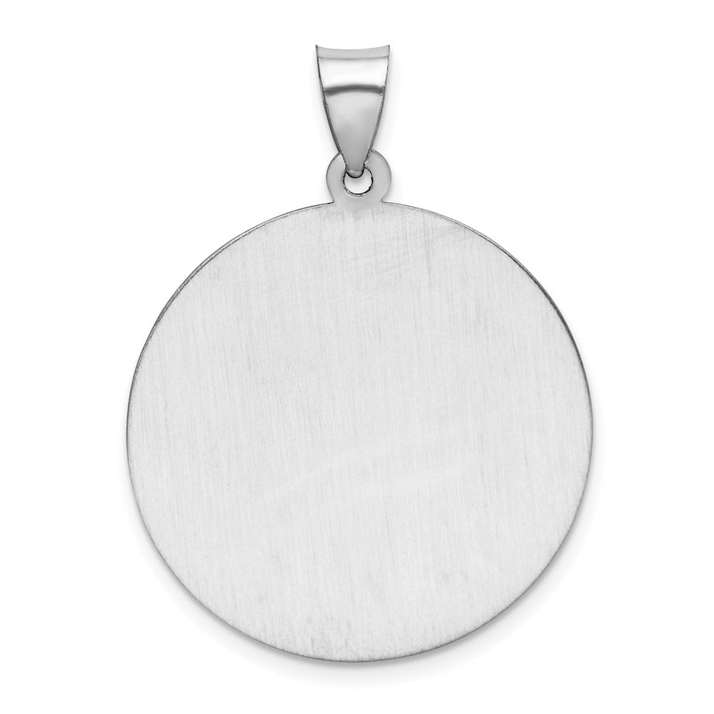 FJC Finejewelers 14 kt White Gold Polished Satin Saint Christopher Medal Hollow Charm 35 mm x 26 mm