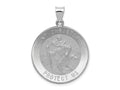 FJC Finejewelers 14 kt White Gold Polished Satin Saint Christopher Medal Hollow Charm 35 mm x 26 mm