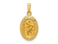 FJC Finejewelers 14 kt Yellow Gold Polished and Satin St. Christopher Medal Hollow Charm 22 x 11 mm