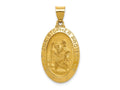 FJC Finejewelers 14 kt Yellow Gold Polished and Satin St Christopher Medal Hollow Charm 33 x 17 mm